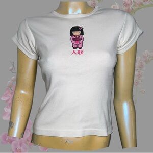 Y2K Girl In Kimono Baby Tee